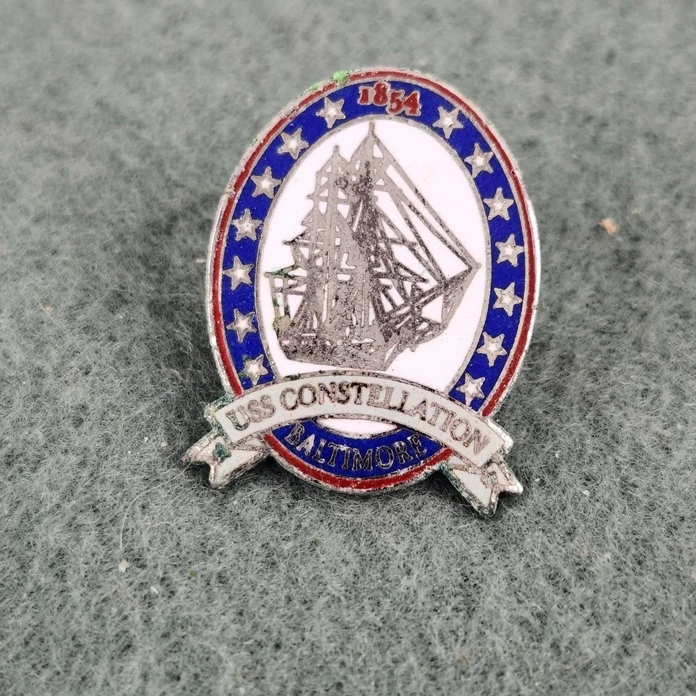 USS Constellation 1854 Souvenir Collector Pinback Pin
